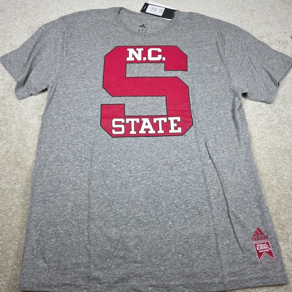 Adidas Sports T-Shirt Mens L Heather Gray North Carolina State Wolfpack NCAA NWT - Picture 2 of 10